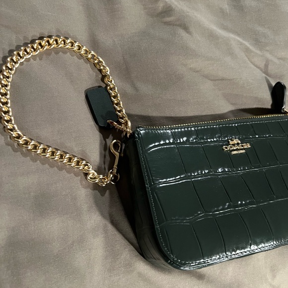 New green Coach Nolita crocodile embossed leather purse - Picture 2 of 7